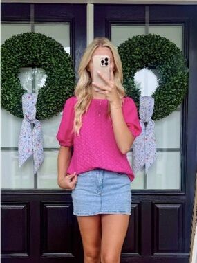 Boxy Cut Jacquard Top